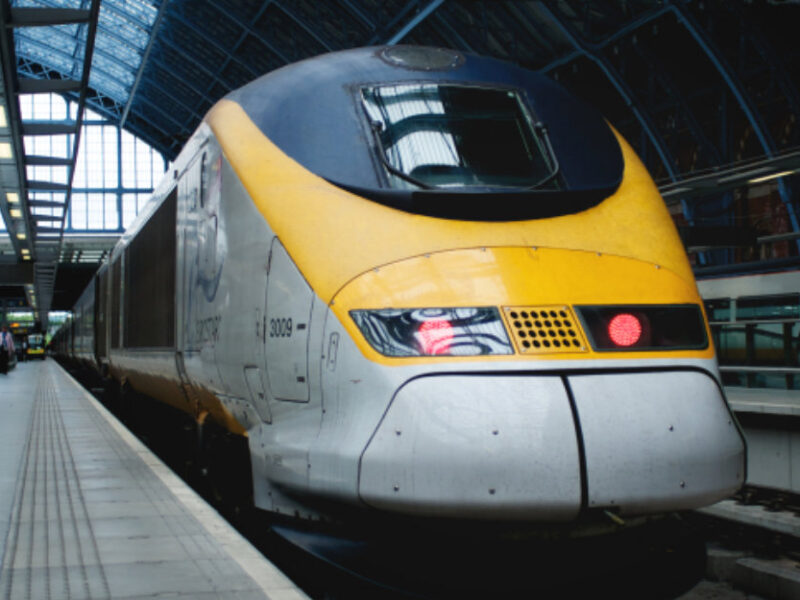 Train pulling into station